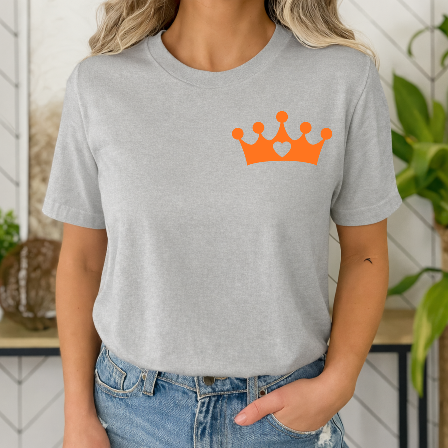 T-shirt - Oranje kroon met hart