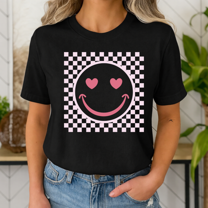 T-shirt – Smiley Check Love